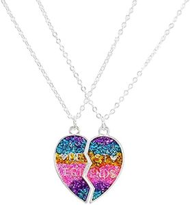 MenYiYDS 2 pièces colliers BFF collier d'amitié meilleurs magnétique amis filles collier pour filles cadeaux d'anniversaire pendentif chaîne cadeaux (couleur)