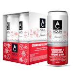 AQUA Carpatica Sparkling Flavours Strawberry & Elderflower 330ml x 4 - Natural Fruit Juice Infused Sparkling Water, No Added Sugar, Naturally Alkaline, Sweetened with Agave Syrup, Rich in Minerals