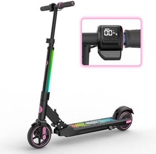 EVERCROSS EV06C Electric Scooter, Foldable Electric Scooter for Kids Ages 6-12, Up to 9.3 MPH & 5 Miles, LED Display, Colorful LED Lights, Lightweight Kids Electric Scooter