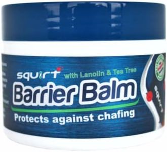 Squirt Barrier Balm for Chafing Relief - Body Anti Chafe Balm for Cycling & Endurance Sports - Water & Sweat Resistant Anti Chaffing Balm for Men & Women - Skin Friction Defense 100g
