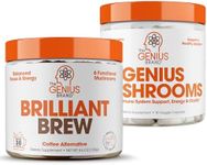 Genius Enlightened Energy Stack - Nootropic Mushroom Brew & Immune-Boosting Mushroom Capsules - Natural Clarity and Vitality Support