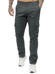 989Zé ENZO EZ410 Mens Cargo Combat Trousers Cotton Slim Fit Chinos Stretch Jeans Work Pants Casual (34, Grey)