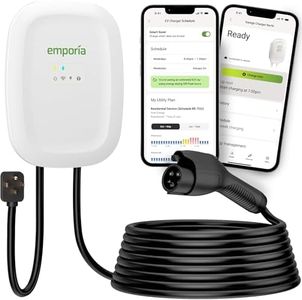 EMPORIA Level 2 EV Charger - NEMA 14-50 EVSE w/ J1772 Connector - 48 amp EV Charger Level 2, 240v WiFi Enabled Electric Vehicle Charging Station, 25ft Cable, White