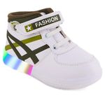 Neska Moda 2-2.5 Years Boys & Girls Synthetic Leather LED Shoes- (White)-BT2818