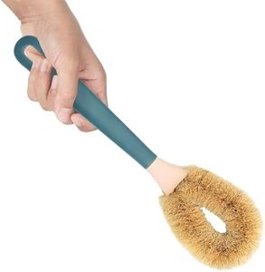 Easy Gleam | Scrub Cleaning Brushes - Hard Scrubber for Cast Iron Cookware - Durable Material with Natural Hard Sisal Bristles - Versatile for Household Cleaning - 11.6'' x 2.9'' (Navy Blue)