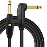 Kmise Guitar Cable - 10 ft Electric Instrument Cable with Mute Button,1/4 Right Angle to Straight for Electric Guitar, Bass Guitar, Keyboard, Pro Audio (10 Feet)