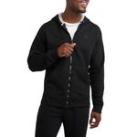 Champion Men's Powerblend Full Zip Hoodie, Black, Large