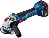 Bosch GWS 18V-10 Heavy Duty Cordless Angle Grinder, Brushless Motor, KickBack Control, 125 mm, M14, 9,000 rpm, 2.1 kg + 2 x battery GBA 18V 5.0Ah, Charger GAL 18V-40 & Accessories, 1 Year Warranty