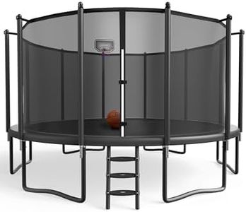 YORIN Tranpoline 16FT, Outdoor Tranpoline for Kids and Adults 1500LBS Tranpoline with Basketball Hoop, Enclosure Net, Back Yard Heavy Duty Recreational Tranpolines, ASTM Approved