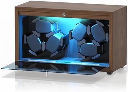 iFregga Watch Winder, 6 Slots Automatic Watch Winders with Serenity Blue Backlight and Memory Foam Pad, Open Lid Tech, 4 Modes (Adapter Not Included)