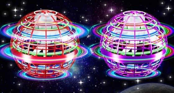 Vantexi Flying Orb Ball Toy,2025 Upgraded Parachute LED,Magic Hand Controlled Flying Gravity Ball,Cosmic Globe Boomerang,Cool Christmas Birthday Gift for 6 7 8 9 10+ Year Old Boys Girls-Red & Purple