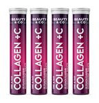 Beauty & Co Collagen Effervescent - Marine Collagen & Vitamin C Supplement - 500mg Per Tablet (4 Tubes)