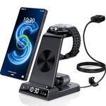 Wireless Charger for Samsung Galaxy S25 Ultra, 3 in 1 Wireless Charging Station Compatible with Galaxy S24/S23/Z Fold 7, Charger Stand for Galaxy Watch 8/7/6/5/4, Buds/Air-Pod (Only for Samsung Watch)