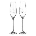 DIAMANTE Swarovski Crystal Champagne Flutes Prosecco Glasses - His & Hers - Set of 2 (Champagne Flutes 210ml)