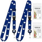 Cruise On Cruise Lanyard For Ship Cards - 2-Pack Adjustable Length with ID Holder, Key Card Lanyard Retractable Badge & Waterproof Cruise Card Holder - Cruise Essentials 2024 & 2025 [Blue Cruise Ship]