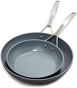 GreenPan Paris Pro Hard Anodized Healthy Ceramic Nonstick, 10" and 12" Frying Pan Skillet Set, PFAS-Free, Dishwasher Safe, Grey