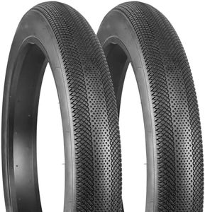 WEEROCK Bike Fat Tire 20 x 4.0 Two Pack Inch Bicycle Fat Tyre Folding Bead Tire Electric Bike Tires Compatible Wide Mountain Snow Bicycle,Brown Black