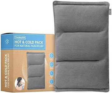TruHealth Weighted Microwavable Heating Pad - FSA HSA Approved, Soft Plush Cover Filled w/Natural Unscented Flaxseed for Moist Heat or Cooling (Small, Grey)