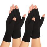 SUPERFA 2 Pairs Compression Gloves for Arthritis for Women and Men, Bamboo Arthritis Compression Gloves for Pain Relief Rheumatoid and Osteoarthritis Fingerless Gloves