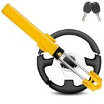 GADLANE Twin Bar Steering Wheel Lock - High Visibility Anti-Theft Device, Car Steering Lock, Suitable Car Security for Cars, Van & Caravan with 2 Keys - Strong Car Lock Steering Wheel (Yellow)