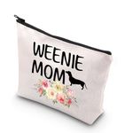 Dachshund Makeup Bag for Women Dachshund Lover Owner Gift Weiner Dog Gift Weenie Mom Gift Dachshund Gift Weenie Dog Travel Pouch (Weenie Mom CA)