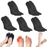 Sofeet Bunion Socks, Projoint Antibunions Health Sock, Sock Align Toe Socks for Bunion, Orthoes Bunion Relief Socks, Bunion Compression Socks, Bunion Socks for Women (5pairs Black)