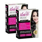 Iba Hair Colour for Women - Dark Coal, 70g (Pack of 2) | 100% Pure Henna Based Powder Sachet | Natural Hair Colour & Long Lasting with Conditioning Formula | Reduced Hair Fall & Hair Damage | Shine & Nourish Hair | Free from Ammonia and Other Harmful Chemicals | Herbal Hair Powder for Hair Colour | Black Henna