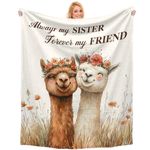 Sister Gifts, Birthday Gifts for Sister, Throw Blanket 60"x 50", Big Sister Gifts from Sister Brother, Christmas Xmas Thanksgiving Friendship Presents Gifts for Sister,Forever My Friend