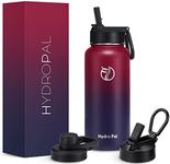 HydroPal Vacuum Insulated Stainless Steel Water Bottle, 1200ml/1000ml/750ml- 2 Lids (Straw Lid and Spout Lid), 2 Straws Water Bottle for 12 Hours Hot & 24 Hours Cold Drinks, Great for Work, Travel