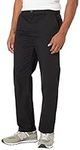 Amazon Essentials Men's Straight-Fit Wrinkle-Resistant Flat-Front Chino Trouser, Black, 32W / 30L