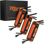 AMERICAN MUTT TOOLS 25pc Folding Allen Wrench Set and Star Key Set – Includes Star, SAE and Metric Allen Key Set – Folding Hex Key Set, Folding Torx Wrench Set – Small Allen Wrenches Sets