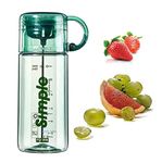 FunBlast Fruit Infuser Detox Water Bottle, BPA-Free Stylish Water Bottle with Rod & ebook, Fruit Detox Bottle for Girls, Water Bottle for Girls Stylish Cute, Kids Water Bottle - 620 ML (Green Bottle)