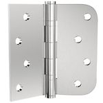 3-Pack Door Hinges, Stainless Steel Ball Bearing Door Hinges, Heavy Duty Door Hinges, 4" X 4" with 5/8" Radius Corner, (Satin Nickel)