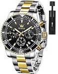 OLEVS Black Gold Watches for Men Cl