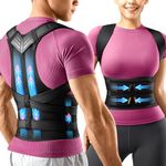 WHCOOL Posture Corrector for Women and Men: Upgraded Back Panel, 15% Longer Design, Back Brace for Full Back Support, Padded Shoulders & Underarm Comfort Straps，Adjustable Shoulder Lumbar Belt，L