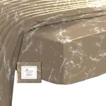 Pizuna Marble Taupe Print Small Double Fitted Sheet Cotton 1 Pc, 400 thread Count 100% Long Staple Cotton Bedding, Sateen 40 cm Deep Pocket 3 Quarter Bed Sheets 120x200 (Printed Fitted Sheet)