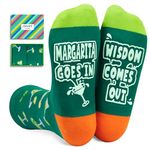 Zmart Drink Gifts for Men Women - Bourbon Whiskey Vodka Socks for Drink Lovers, Margarita Gifts with Funny Sayings, Margarita Goes in, Medium