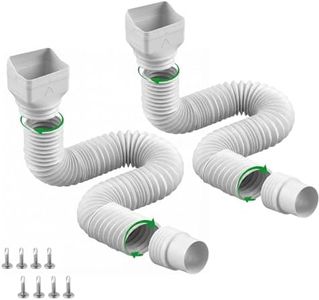 Binazon 2 Pack Rain Gutter Downspout Extensions, Flexible Downspout Extender for Rainwater Drainage, Down Spout Drain Extension Pipe, Extendable from 21 to 62 Inches (Fit 3"x 4" downspouts)