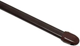 GARDINIA Window Sash Rod, 2-Pack, Incl. Plastic End Pieces and Screw Hooks, Extendable, ∅ 11 mm, Length 40-65 cm, Metal/Plastic, Brown