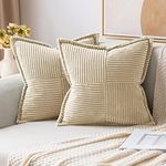 MIULEE Cream Corduroy Pillow Covers