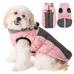 Poseca Winter Dog Coat Jacket Vest Clothes Dog Harness Coat Reflective Stretchy Dog Jackets Warm Waterproof Dog Coats for Small Medium Large Dogs (X-Small, Blue) Visit the Store