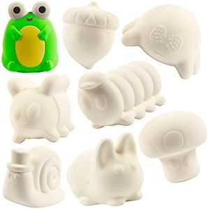 Party Craft Kit Jumbo Cute Critters Squishies (8 Unique Garden Animals) White Kawaii Scented Slow Rising Squishy Toys, Paint, Scented Stress Relief, Kids Classroom, Birthday Activity Gift(4"-6")