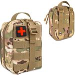 72HRS Medical Molle Pouch Tactical - 1000D Nylon First Aid Pouch, Big Capacity Utility Pouch, Heavy Duty for Home & Outdoor (Bag Only) (Camo)