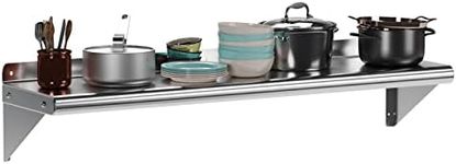 KYBOLT 12" x 48"Commercial Stainless Steel Wall Mounted Shelf for Hanging Pots and Pans - Ideal for Storage in Restaurants, Kitchens, Homes, and Hotels