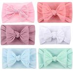 Yueshop 6 pieces Baby Turban Headband Set-Bowknot Hairband Soft Cute Headwear Elastic for Newborn/Girls/Boys/Kids Gift as Toddler Headdress Photography Props Accessories