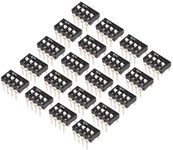 uxcell 20 Pcs Black DIP Switch 1 2 3 4 Positions 2.54mm Pitch for Circuit Breadboards PCB