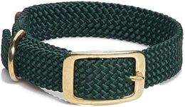 Mendota Pet Double Braid Dog Collar, Hunter Green, 18 Inch Length x 1 Inch Width