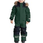 One Piece Snowsuit for Boys Girls Kids Ski Suits Jumpsuits Waterproof Thick Warm Snowboarding Jacket with Pocket