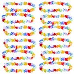 12 Pcs Hawaiian Garlands,Hawaiian Party Decorations Luau Aloha Flower Hawaiian Lei Garlands Perfect Hawaiian Fancy Dress,Beach Party Supplies,Tropical Hawaiian Pool Party Accessories for Adults Kids