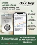 Openscreen Cloud Tags - Smart Luggage Tags | 3 Pack | QR Code Tracker & Locator | Digital Lost and Found ID Tags | No App or Subscription Needed | Air Tracker | GPS Alternative for Travel